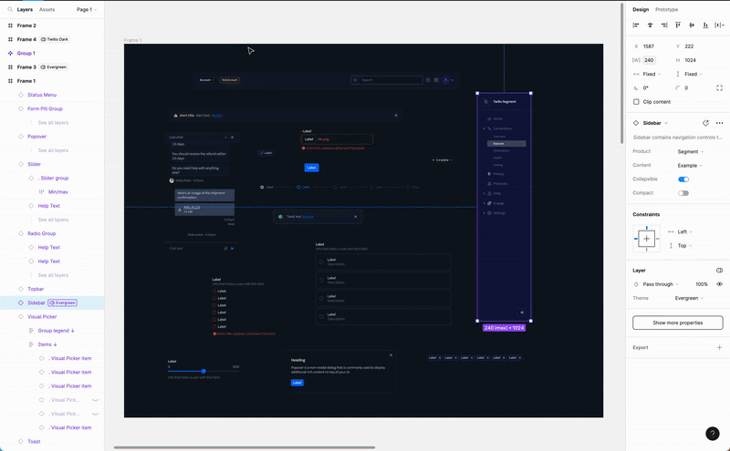 Gif of Figma variables feature